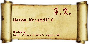 Hatos Kristóf névjegykártya